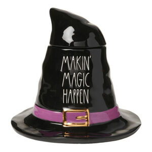 Rae Dunn 11” Halloween Makin Magic Happen Witch Hat Canister